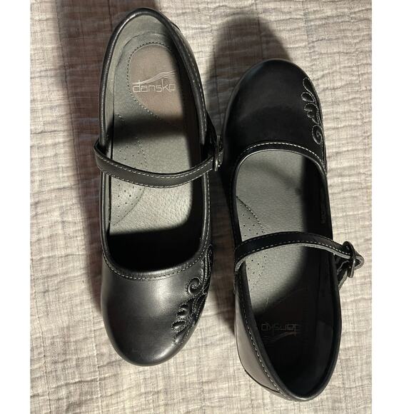 Dansko - WOMEN’S Mary Jane Shoes - Sz 41(10.5–11) - Black - Embroidered - EUC - Picture 10 of 13